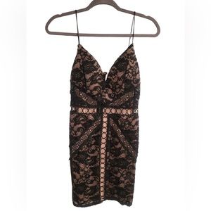Entry Black Lace Sexy body con dress
